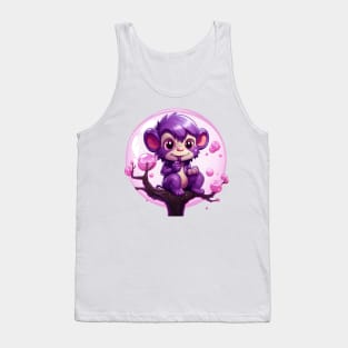 Purple Monkey in a Bubblegum Tree Tank Top